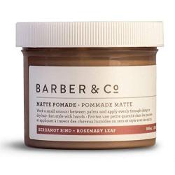 Barber & Co. All Natural, Handmade Matte Pomade — Hair Styling for Men, Medium Hold with Matte-natural Finish, Bergamot Rind + Rosemary Leaf