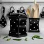 Stadt zu Cottage Handmade Schwarze und Weiße Punkte Große Keramik 31,5 oz/900ml Küchen-Aufbewahrungsglas mit Deckel | Tonbehälter, Keksdose, Geschenküb für Einzug