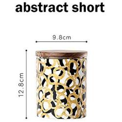 Ceramic Food Storage Jars Strong Seal Damp-proof White Kitchen Ceramic Storage Canister with Bamboo Lid Cover for Tea Coffee Nuts Condiment (1：98x128mm)