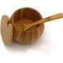 Set of 3 Bamboo Spice Box Set with Spoon, Salt and Spices Storage Containers with Lids and Seasoning Box for Kitchen and Home