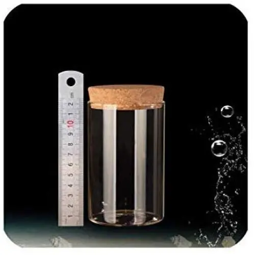 Glasbehälter mit Versiegelung 78mm für Lebensmittel, mit Korken, 2er Pack, 78x120mm