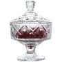 FEOOWV Clear Glass Candy Dish Jar with Lid,Food Storage Container for Wedding Candy Buffet (Style 2)