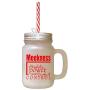 Red Meekness Absolute Power Under Perfect Control Frosted Glass Mason Jar With Straw