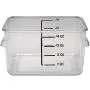 Rubbermaid Commercial Products Plastic Space Saving Square Food Storage Container For Kitchen/Sous Vide/Food Prep, 4 Quart, Clear (Fg630400Clr)