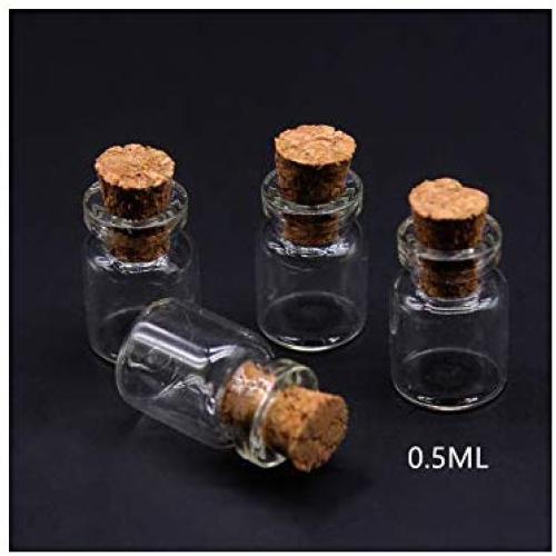 10pcs 0.5ml 11x18mm Cute Mini Wishing Cork Stopper Glass Bottles Vials Jars Containers