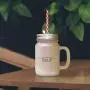 Maroon This Moment Will Never Come Again Enjoy It Frosted Glass Mason Jar With Straw