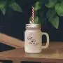 Maroon How Sweet Are They Words Unto My Taste! Frosted Glass Mason Jar With Straw