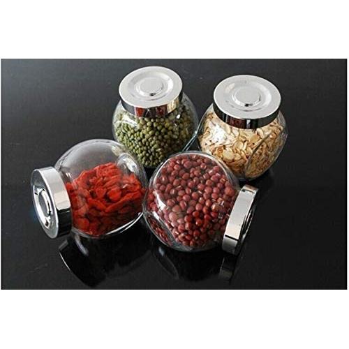 Small Canister Storage Glass Jar Transparent Glass Bottle Storage Tank Seal Seasoning Bottle Creative Kitchen Green Jars