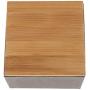 Flameer Bamboo Lid Storage Boxes Wooden Containers Organizer Tea Storage Box Caddy Jars Coffee Cans - A, as described