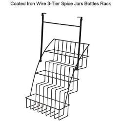 Pull Down Spice Rack,Coated Iron Rust Resistant Wire 3-Tier Hanging Elevated Storage Shelf Cabinets For Kithcen Spice Jars Bottles Rack