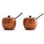 Seasoning Jar, Maserfaliw Wooden Seasoning Pot Spice Jar Spoon Set with Lid Kitchen Storage Container, Recyclable, Suitable For Holiday Gifts In The Outing and Indoors.
