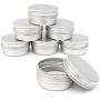 CTKcom 5-Ounce 6-Packs Screw Top Metal Steel Tins Aluminum Tin Cans Gram Jar,150ml Empty Slip Slide Round Containers For Lip Balm,Salve,Crafts,DIY Beauty,Cosmetic,Candles,Storage Kit,Pack of 6