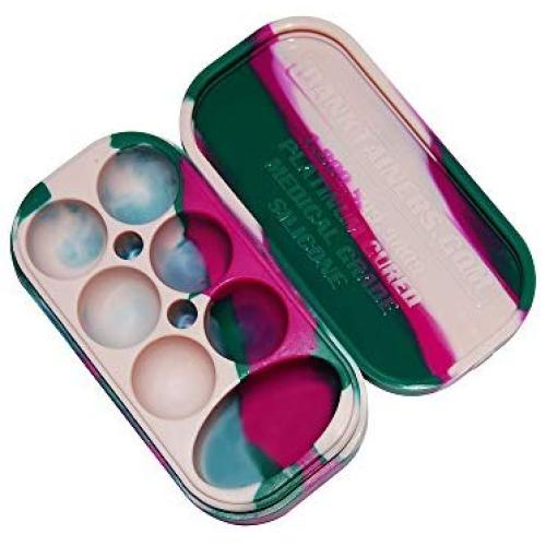 1 Pink Magenta Emerald Green Danktainers Extra Large 7 Compartment Medical Grade Silicone Jars