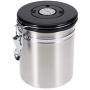 UPKOCH Stainless Steel Coffee Bean Canister Milk Powder Storage Tank Coffee Container with Vent and Black Lid (Size M)