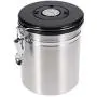 Edelstahl Kaffeebohnenbehälter Milchpulver-Tank Kaffeebehälter mit Ventil und schwarzer Abdeckung (Größe M)