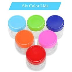 NAQIFU 16 Pack Colored Plastic Mason Jar Lids with 8 Regular Mouth 70mm & 8 Wide Mouth 86mm Recyclable Plastic Storage Caps for Ball Kerr Jar Lids