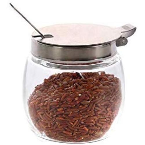 XXDTG Glass Spice Bottle-seasoning Box Seasoning Jar with Stainless Steel Lid Spoon for Kitchen Dining Room