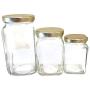 Nakpunar 12 pcs Victorian Square Glass Jars with Plastisol Lined Lids (6 fl oz, White)