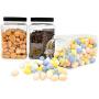 Reg Mouth Jars 32 Oz Plastic Clear Bottles Containers, Airtight Leak-Proof Lids Black Caps, Perfect for Storing Food - Pack of 2