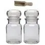 Viva Haushaltswaren Glass jar with Glass stoppers, Round Stopper, Candy jar, Tea Caddy, Collecting Glass, etc. usable (Including a Scoop), Glass, Transparent, 2 x 150ml Viva Haushaltswaren Glass jar with Glass stoppers, Round Stopper, Candy jar, Tea Caddy, Collecting Glass, etc. usable (Including a Scoop), Glass, Transparent, 2 x 150ml