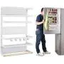 Magnetische Kühlschrank-Organizer-Racks mit Haken, für starke Magnetkraft, rostfreier Aufbewahrungsbehälter für Küchenpapierhalter, Gewürzgläser, Regalbefestigung, 19 x 13 x 5,3 Zoll