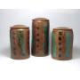 Pottery Kitchen Storage Jar Set of Five Stoneware Covered Jars