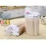 Anpay Airtight Food Storage Containers Hand-held With Measuring Cup, Food Storage Box Plastic Moisture-proof Sealing Grain Jar for kitchen