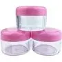 Beauticom 12 Pieces 30 Gram 30 ML (1 Ounce) Round Clear Refillable Empty Plastic Jars with Pink Screw Cap Lids for Storing Loose Powders and Pigments, Makeup and Beauty Samples - BPA Free