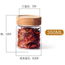 storage jar Grain container Food container Storage Box，Household kitchen moisture-proof glass sealed storage tank, 350ml