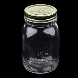 Glass Tea Coffee Canister Cookie Jar Storage Tin Honey Pot Dispenser 3 Sizes - Clear, 500ml
