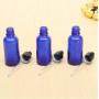 3PCS 30ml/1oz Blue Empty Refillable Glass Essential Oil Dropper Bottles Cosmetic Container Jar Pot Vial Holder with Pipette Eye Dropper for Essential Oil Aromatherapy Elite Fluid