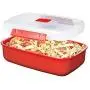 Sistema Microwave Cookware Rectangular Bowl, 42.2 Ounce/ 5.2 Cup, Red