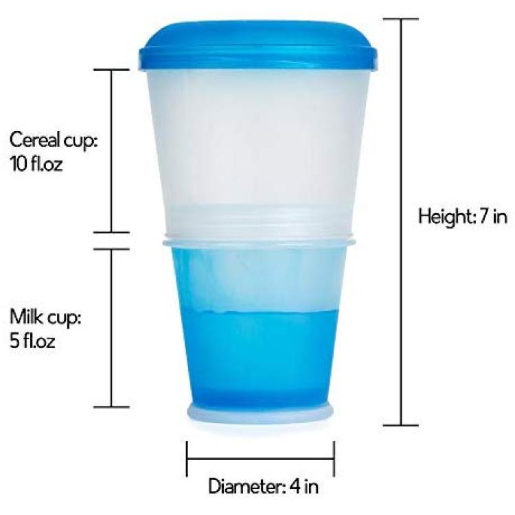 Cereal On the Go Cups Breakfast Drink Cups Portable Yogurt and Cereal To-Go  Container Cup (Blue)