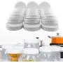 Bouchons de bocaux Mason GreceYou, 12/24 pièces, Plastique Blanc Standard pour Stockage et Conserve
