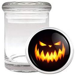 Jack O Lantern Halloween Scary Pumpkin Medical Odorless Glass Jar