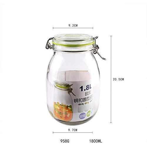 YL LY Thickened Glass Large Sealed Cans Food Cans Steel Buckle Sealing Performance Better 1800Ml2000Ml 1800Ml Round