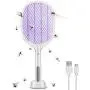 Mückenabwehrgerät, Mückensammler Lampe & Schläger 2-in-1, USB-Aufladung, 6 LED-Leuchtstoffröhren, Insektentrappgerät für Zuhause und Draußen, Insekten- und Fliegenfänger, Fliegengitter