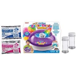 Kids Real Cotton Candy Maker Bundle Includes Pink Vanilla and Blue Raspberry Floss Sugar Refill Packs Plus Plastic Storage Jars