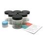 Clear 4 oz Plastic Jars with Black Lids (6 pk) with Mini Jar - PET Round Refillable Containers