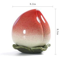 KUKI Cute Peach Shape Ceramic Portable Travel Tea Seal Canister Jar Storage/Tea Containers/Tea Pot/Tea Candy/Coffee Bean Storage/Business Wedding Gifts (one pcs)