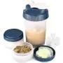 hydro2go 16 OZ Protein Shaker Bottle with Mixer Ball and 2 Interlocking Storage Jars for Pills, Snacks, Coffee, Tea. 100% BPA Free,Non Toxic and Leak Proof Sports Bottle