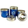 Rastogi Handicrafts Set of 3 Window Kitchen Canister, Stainless Steel (Blue Leaf Design)