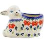Polish Pottery 4?-inch Bunny Shaped Jar (Grecian Fields Theme) + Certificate of Authenticity