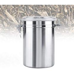 BESTONZON 1062ML Stainless Steel Sealed Cans Coffee Beans Storage Tank Snacks Container Home Kitchen Tool (10x17cm)