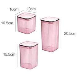 Kitchen Food Storage Jar Airtight Food Storage Kitchen Glass Jar Moisture-Proof Home Multi-Purpose Jam Bottle Cruet Matte Plastic Sealed Can Storage Box, (Color : Small Purple)