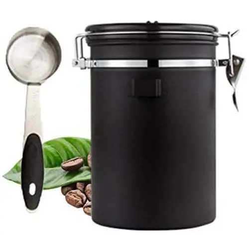 Boîtes à Café Hermétiques AUOKER, Acier Inoxydable – Valve CO2 Unidirectionnelle, Pignon de Suivi de Date et Cuillère Mesurante - Pour Conserver Plus Longtemps les Graines et les Morceaux de Café Frais. Boîtes à Café Hermétiques AUOKER, Acier Inoxydable – Valve CO2 Unidirectionnelle, Pignon de Suivi de Date et Cuillère Mesurante - Pour Conserver Plus Longtemps les Graines et les Morceaux de Café Frais.