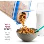 Extra Large Cereal Containers Storage Set [2pk,168oz-21cup] Airtight Silicone Sealed Locking Lids Maintains Freshness -Space Saving Cereal Container -Food Storage Containers For Flour, Sugar, Rice Etc