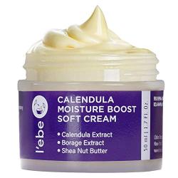 Deep Hydrating Face Moisturizer with Calendula & Borage - For Dry & Sensitive Skin | Nourishing & Soothing Face Cream to Repair Flaky Skin & Calm Redness | Organic , Natural & Vegan | 1.7oz By Lebe