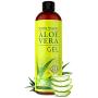 Organic Aloe Vera Gel with 100% Pure Aloe From Freshly Cut Aloe Plant, Not Powder - No Xanthan, So It Absorbs Rapidly With No Sticky Residue - Big 12 oz