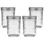 Lot de 4 Confitures en Pot Mason en Verre Cristallin à Bouche Rectangulaire avec Couvercles et Anneaux, 8oz (8 oz) Lot de 4 Confitures en Pot Mason en Verre Cristallin à Bouche Rectangulaire avec Couvercles et Anneaux, 8oz (8 oz)
